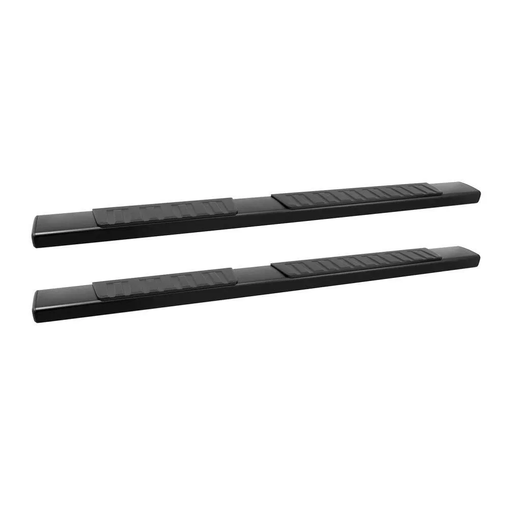 28-71085 – WESTIN Nerf Bar, With Step Pads 6 inch Oval Straight Powder Coated Black Aluminum With Plastic End Caps Ro...